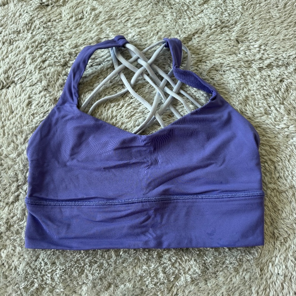 Lululemon Free to Be Bra  Longline- Wild Light Support, Dusty Lilac, SIZE 6